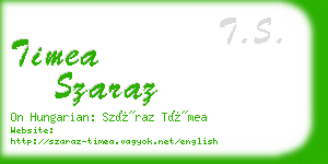 timea szaraz business card